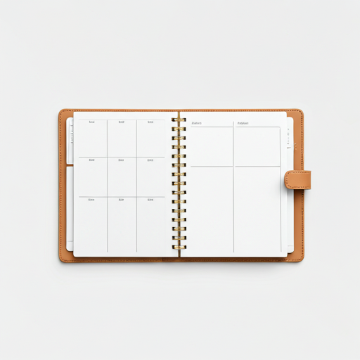 Close up of digital planner pages