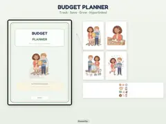 Budget Planner hero listing image on a tablet.