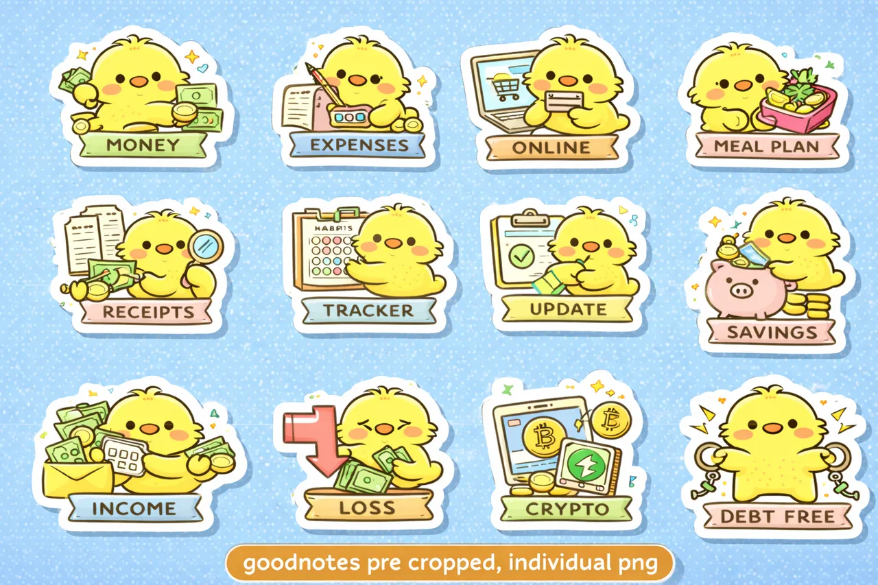 Budget stickers compatibility and usage preview.