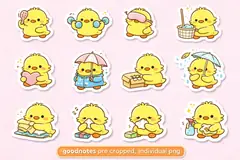 Daily life stickers styled on a planner page.