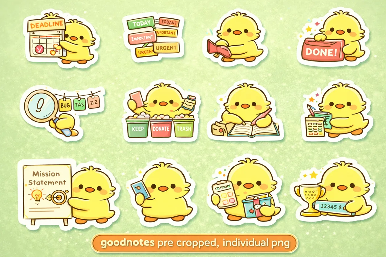 Cute planner stickers compatibility and usage preview.