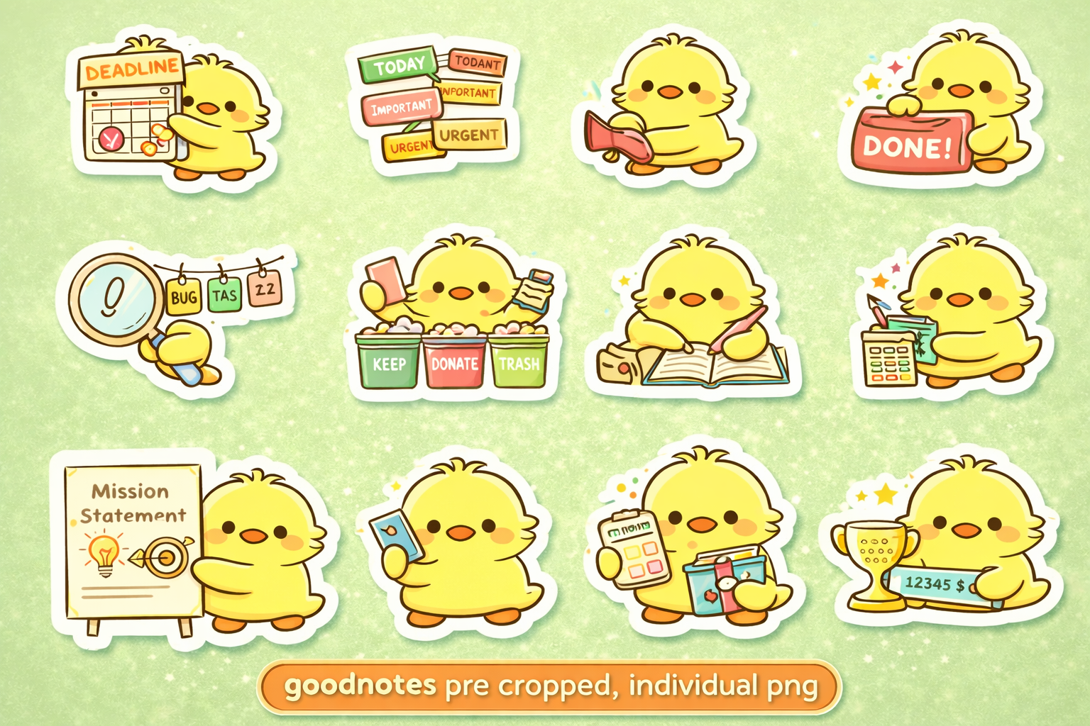 Cute planner stickers compatibility and usage preview.