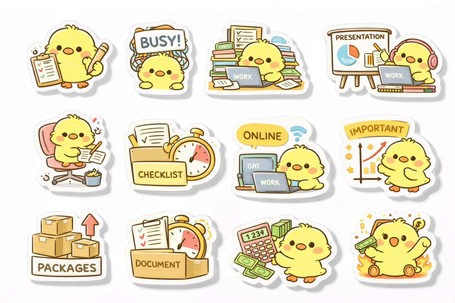 Cute Work Digital Stickers hero image.