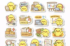 Work stickers on a focus session page.