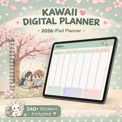 2026 Kawaii Cat Digital Planner hero image.