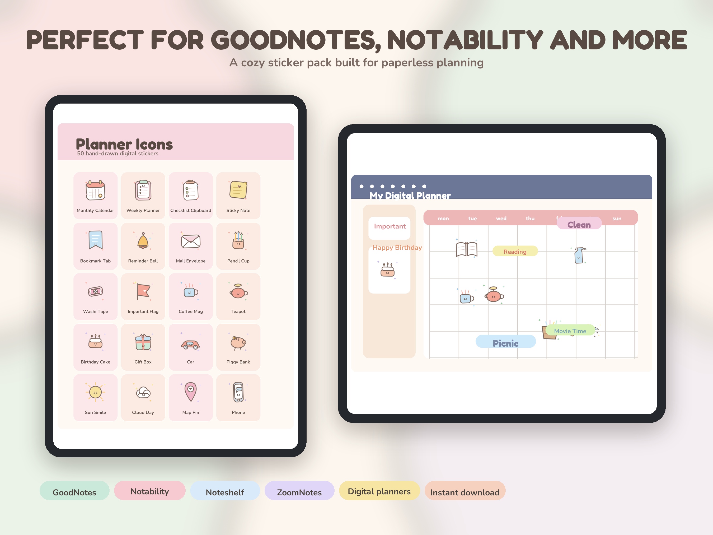 Compatible apps and devices for the sticker pack.