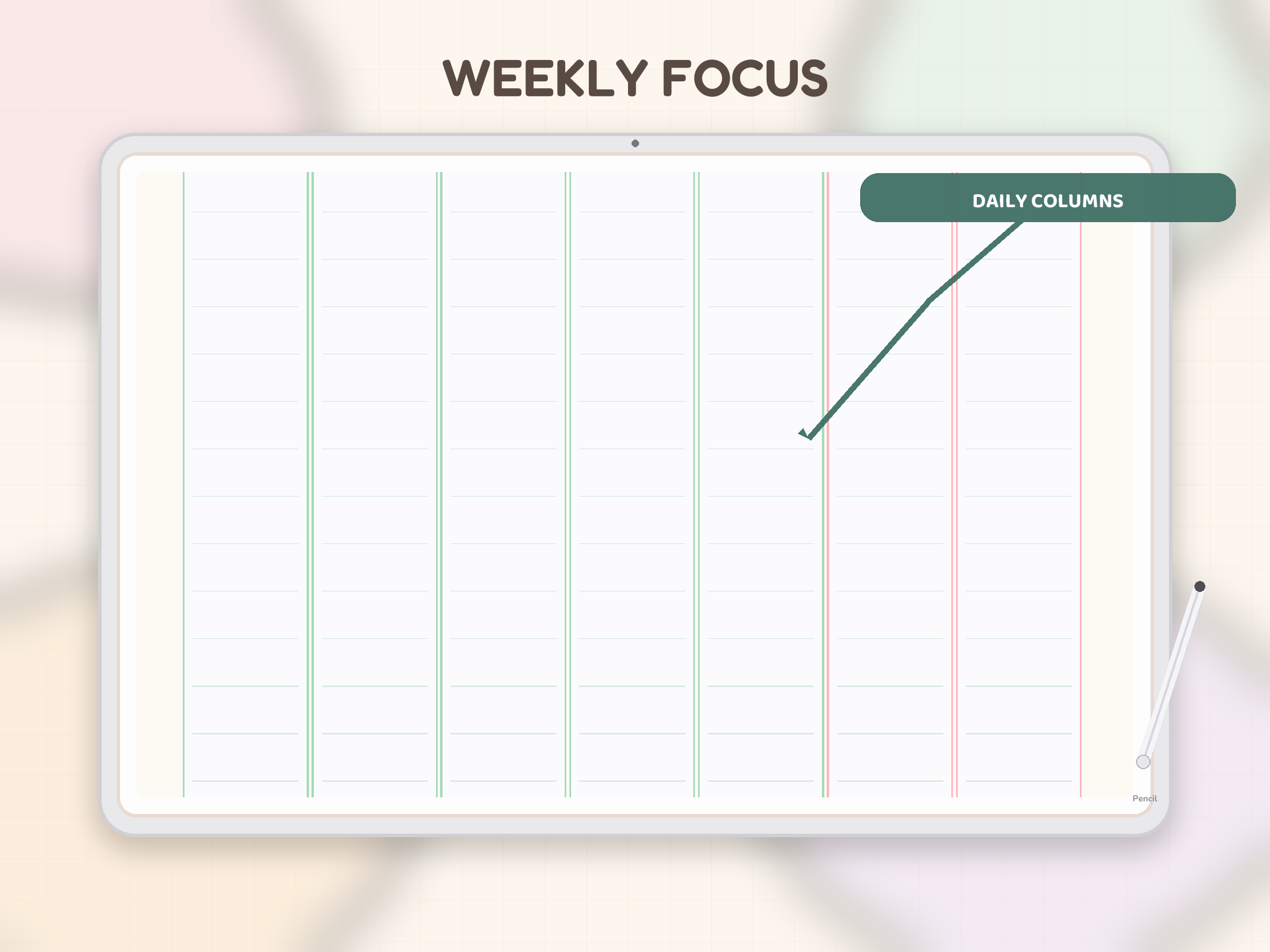 Weekly workflow preview from the modern free planner.