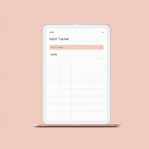 Clean minimal habit tracker digital interface on a pink tablet