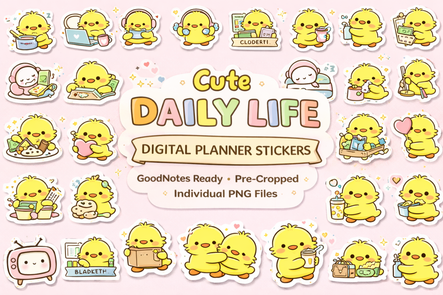 Cute Daily Life Digital Planner Stickers | PlannerPier